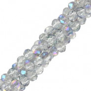 Top Glas Facett Glasschliffperlen 3x2mm rondellen - Montana blue-pearl shine coating